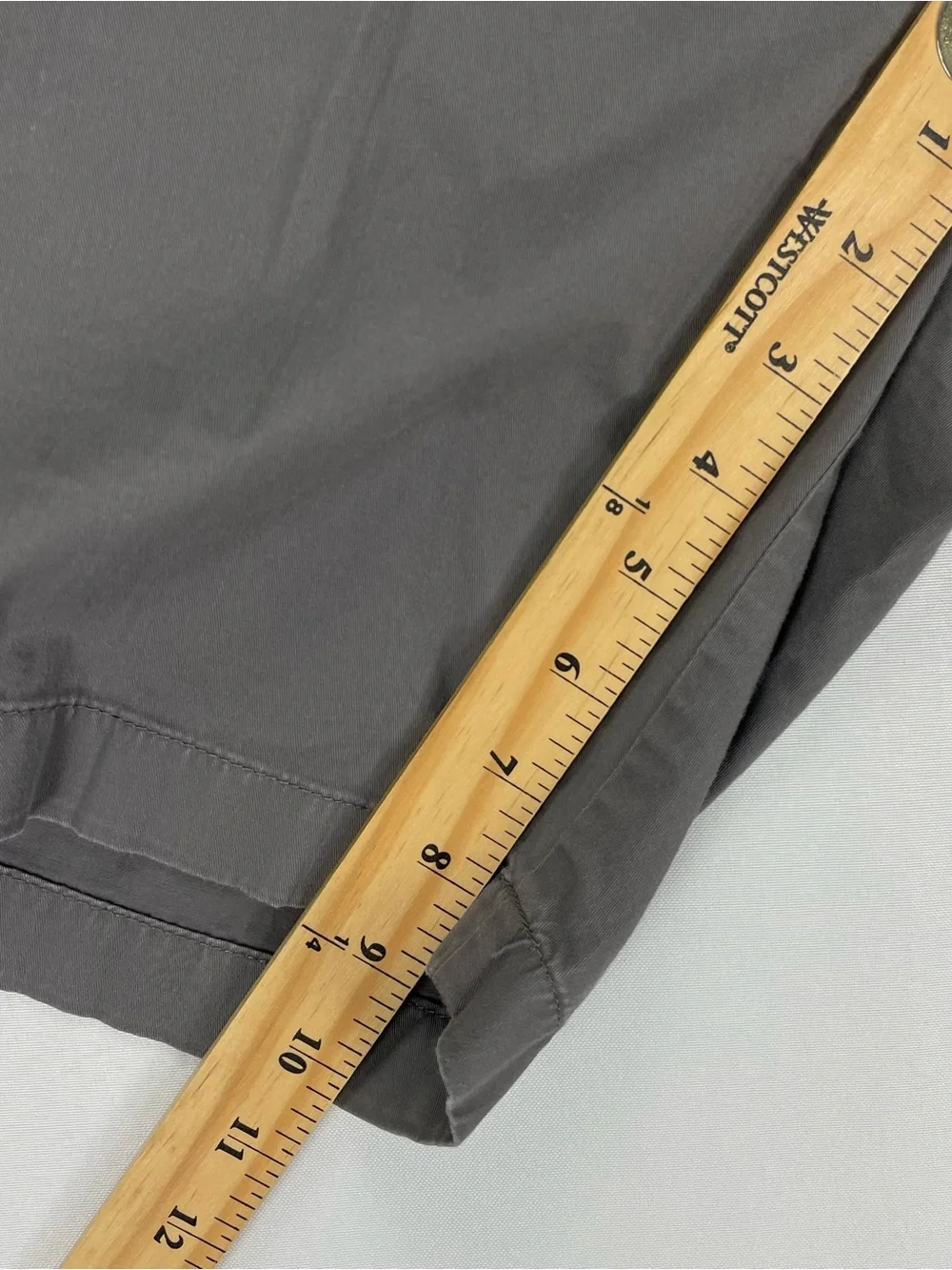 J Crew Shorts Mens 38 Gray Stretch Chino Cotton Canvas Flat Front 9” Inseam